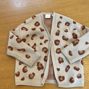 Zara leopard girls cardigan 3/4 y
